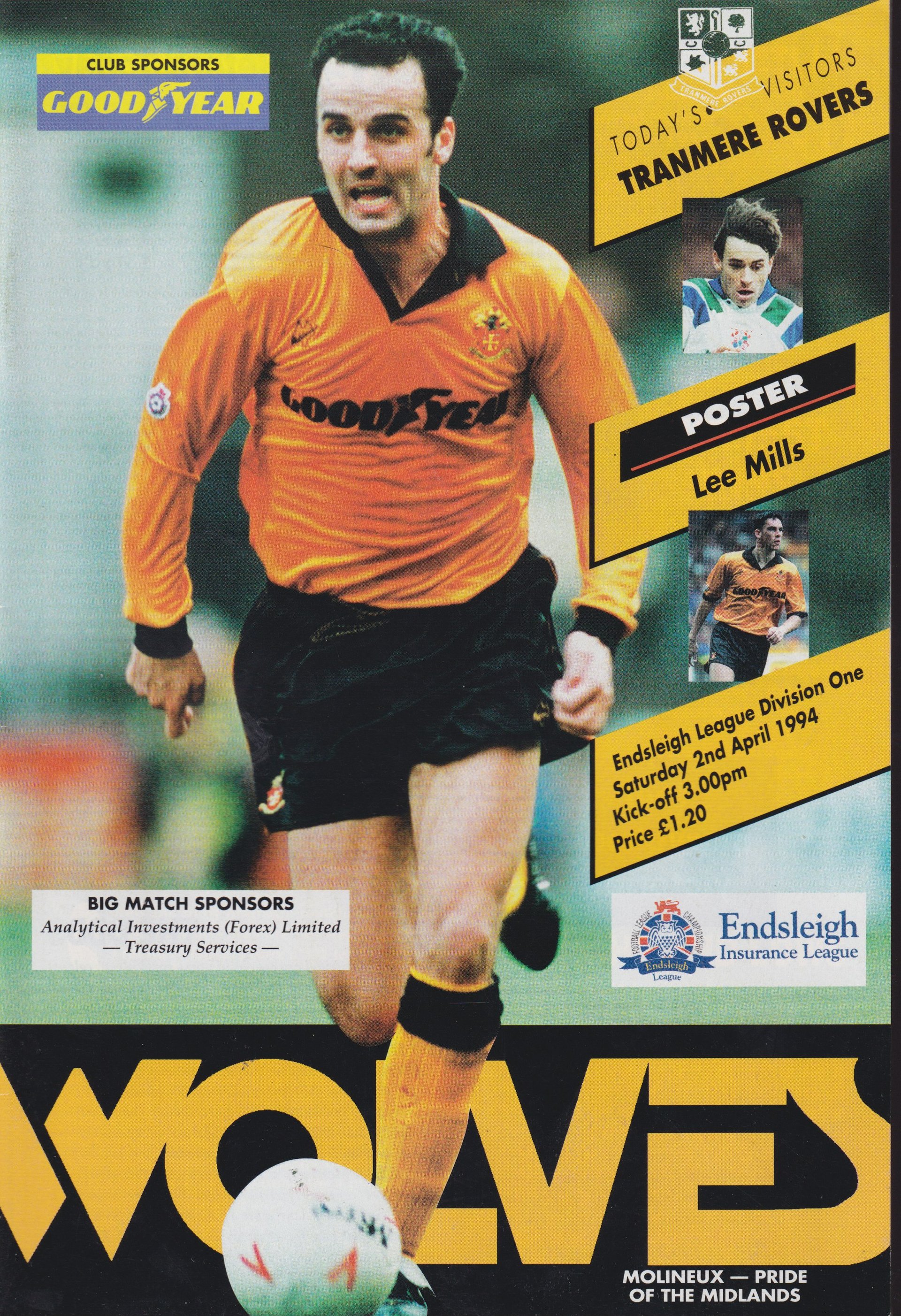Wolverhampton Wanderers v Tranmere Rovers match programme